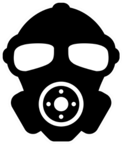 Rubber Military Respirator icon Illustration Sticker