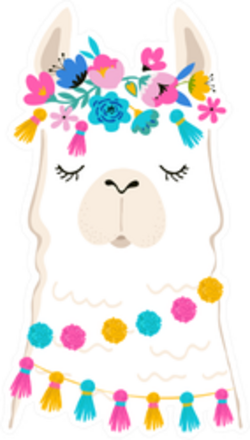 Llama Illustration, Cute Hand Drawn Elements Sticker