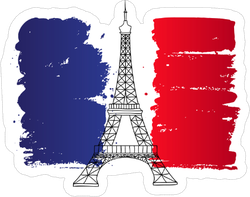 Eiffel Tower Painted France Flag Sticker