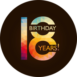 Eighteenth Birthday Colorful Sticker