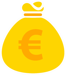 Euro Money Bag Icon Sticker