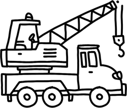 Excavator Tractor Illustration Hand Drawn Sticker
