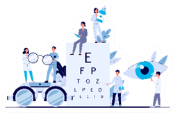 Eye Doctor Banner Optometrist Illustration Sticker