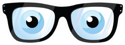 Eye Glasses Cartoon And Eye Balls Sticker