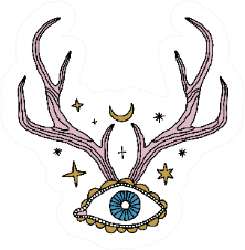 Eye Of Providence Deer Horns Sticker