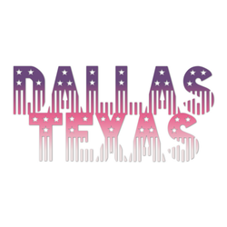 Colorful Dallas Texas In American Flag Art Sticker