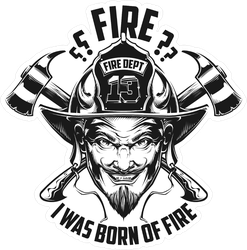 Devil Firefighter Sticker