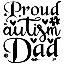 Proud Autism Dad - Lettering Sticker