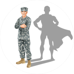 Hero Soldier Concept Sticker