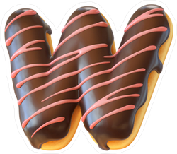 Glazed Donut Font Letter W Sticker