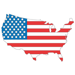 American Flag United States of America Outline Sticker