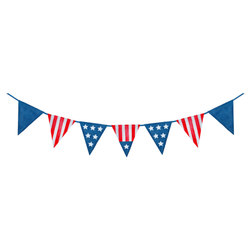 String Of American Flag Decorative 4th Of July Sticker
