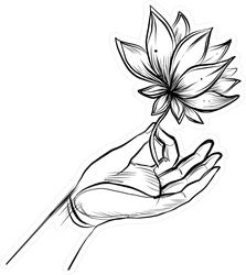Lord Buddha's Hand Holding Lotus Flower Sticker