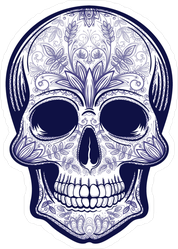 Blue Tattoo Skull Sticker