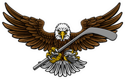 An Eagle Ice Hockey Player Sticker