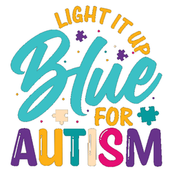 Light It Up Blue For Autism Lettering Sticker