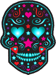 Fashion Sugar Skull Sticker
