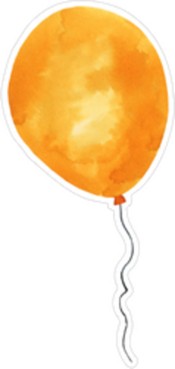Watercolor Golden Balloon Sticker