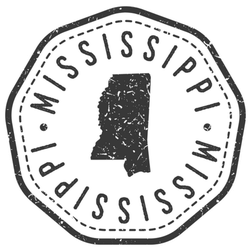 Mississippi Postal Passport. Seal Sticker