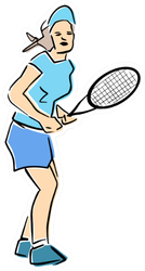 Female Tennis Player With Racket Sticker