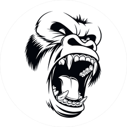 Ferocious Gorilla Head Sticker