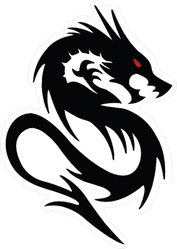 Fighting Black Dragon With Red Eyes