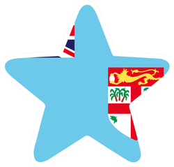 Fiji Flag Star Sticker