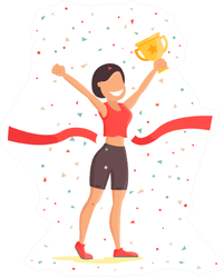 Finish Line Woman Athletic Sportswoman Sticker
