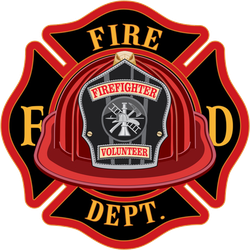Fire Department Cross Volunteer Red Helmet Sticker