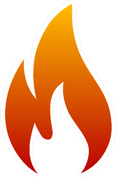 fire logo flames sticker