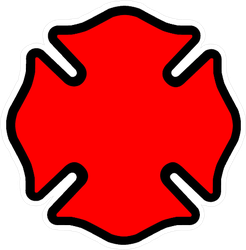 Firefighter Emblem Cross Shape Sticker