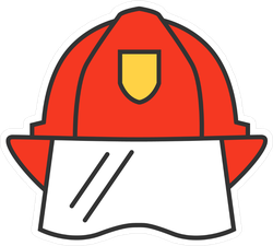 Firefighter Helmet Icon Sticker