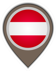 Flag Icon Pin Of Austria Sticker