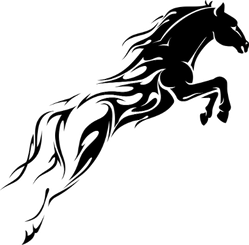 Flame Trail Horse Sticker