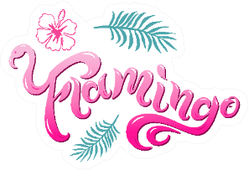 Flamingo Text Tropical Sticker