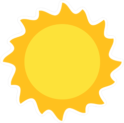 Flat Sun Sticker