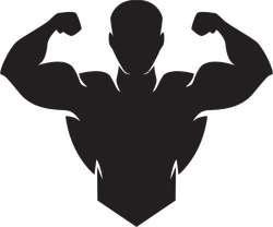 Flexing Bodybuilder Silhouette Sticker