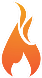 Flickering Flame Logo Sticker
