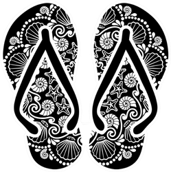 Flip Flops Mandala Art Sticker
