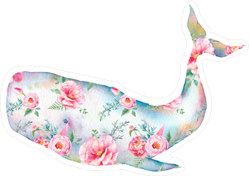Flower Whale Silhouette Sticker