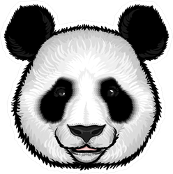 Fluffy Panda Face Sticker