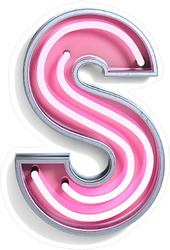Fluorescent Pink Tubes Letter S Sticker