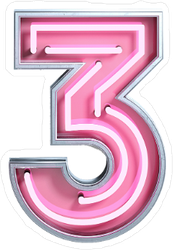 Fluorescent Pink Tubes Number 3 Sticker