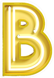 Fluorescent Yellow Tubes Letter B Sticker