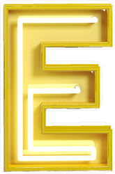 Fluorescent Yellow Tubes Letter E Sticker