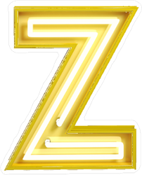 Fluorescent Yellow Tubes Letter Z Sticker
