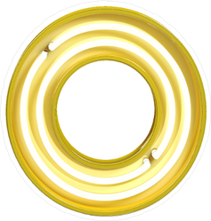 Fluorescent Yellow Tubes Number 0 Sticker