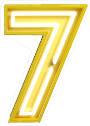 Fluorescent Yellow Tubes Number 7 Sticker