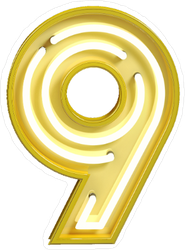Fluorescent Yellow Tubes Number 9 Sticker