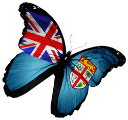 Flying Fiji Flag Butterfly Sticker